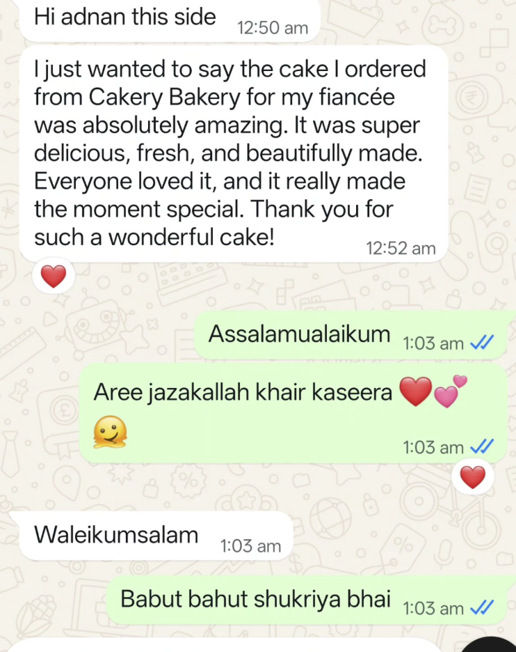 Customer thank you chat message review screenshot 4